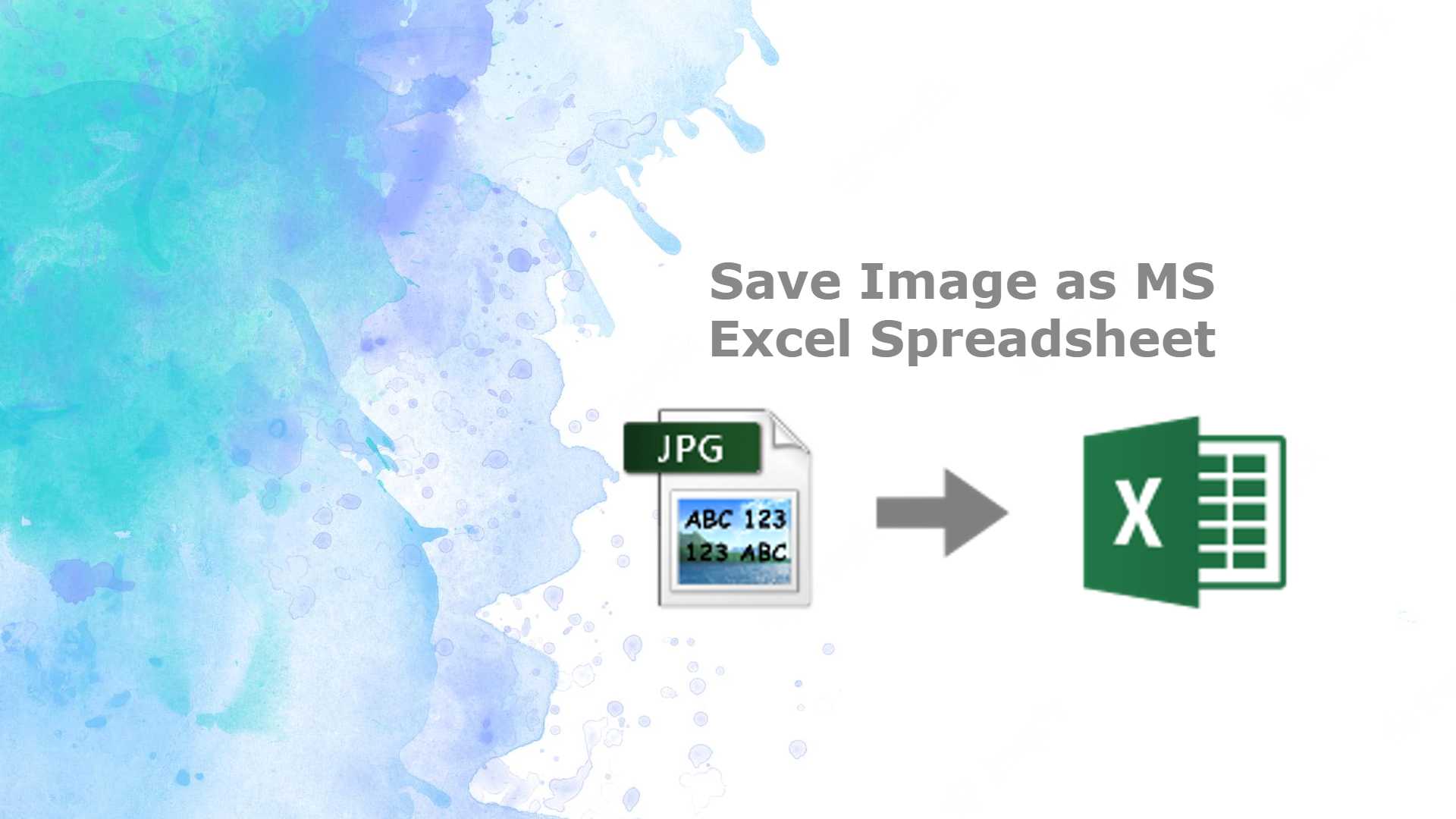 How to Save Image as MS Excel Spreadsheet?